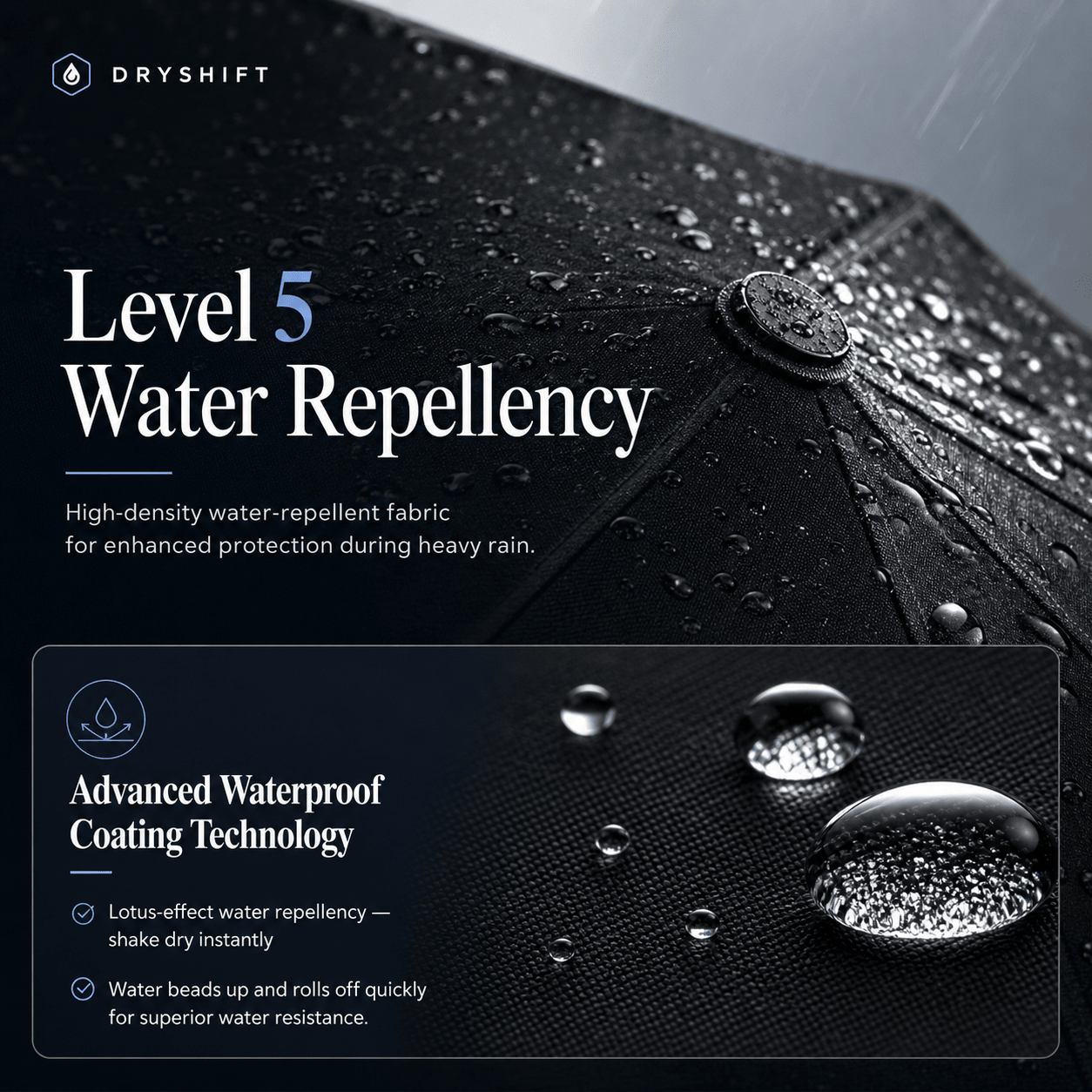 DryShift Compact Travel Umbrella - dryshift