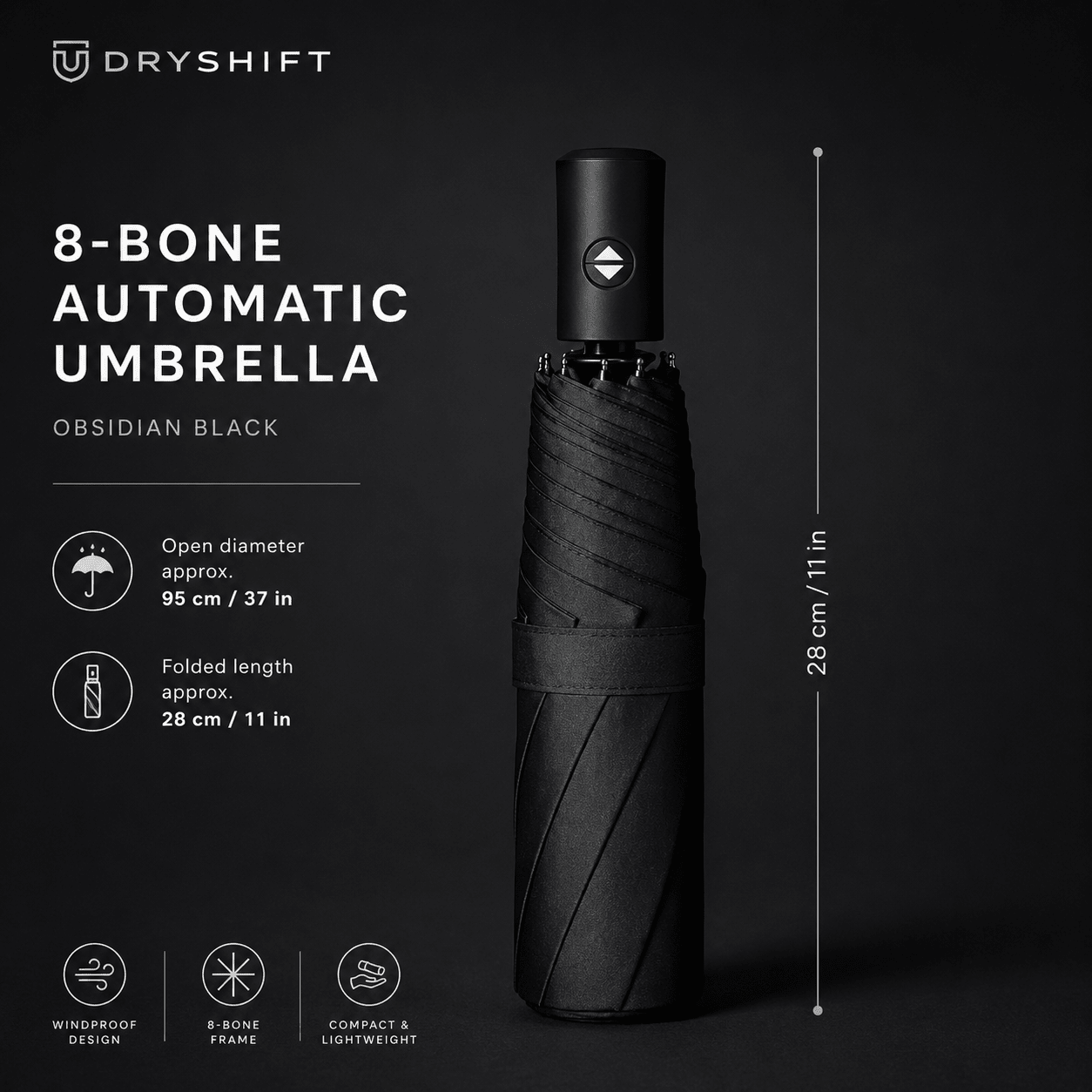 DryShift Compact Travel Umbrella - dryshift